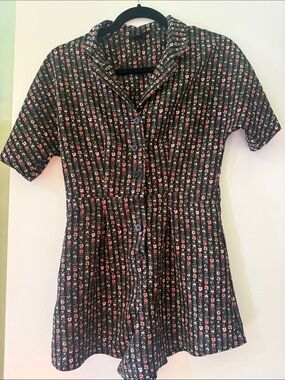 Topshop Black Floral Romper Size 2